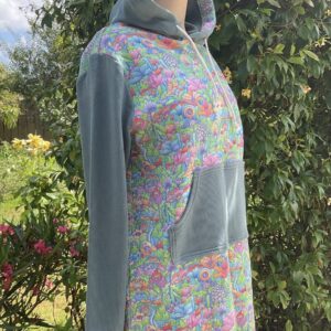 Robe tunique capuche femme 40 – Coton GOTS artisanal breton