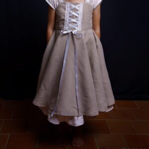 Robe enfant chanvre 5/6 ans – Pièce unique artisanale